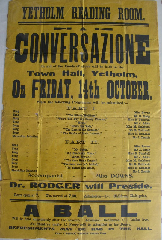 Yetholm Conversazione 1910 poster